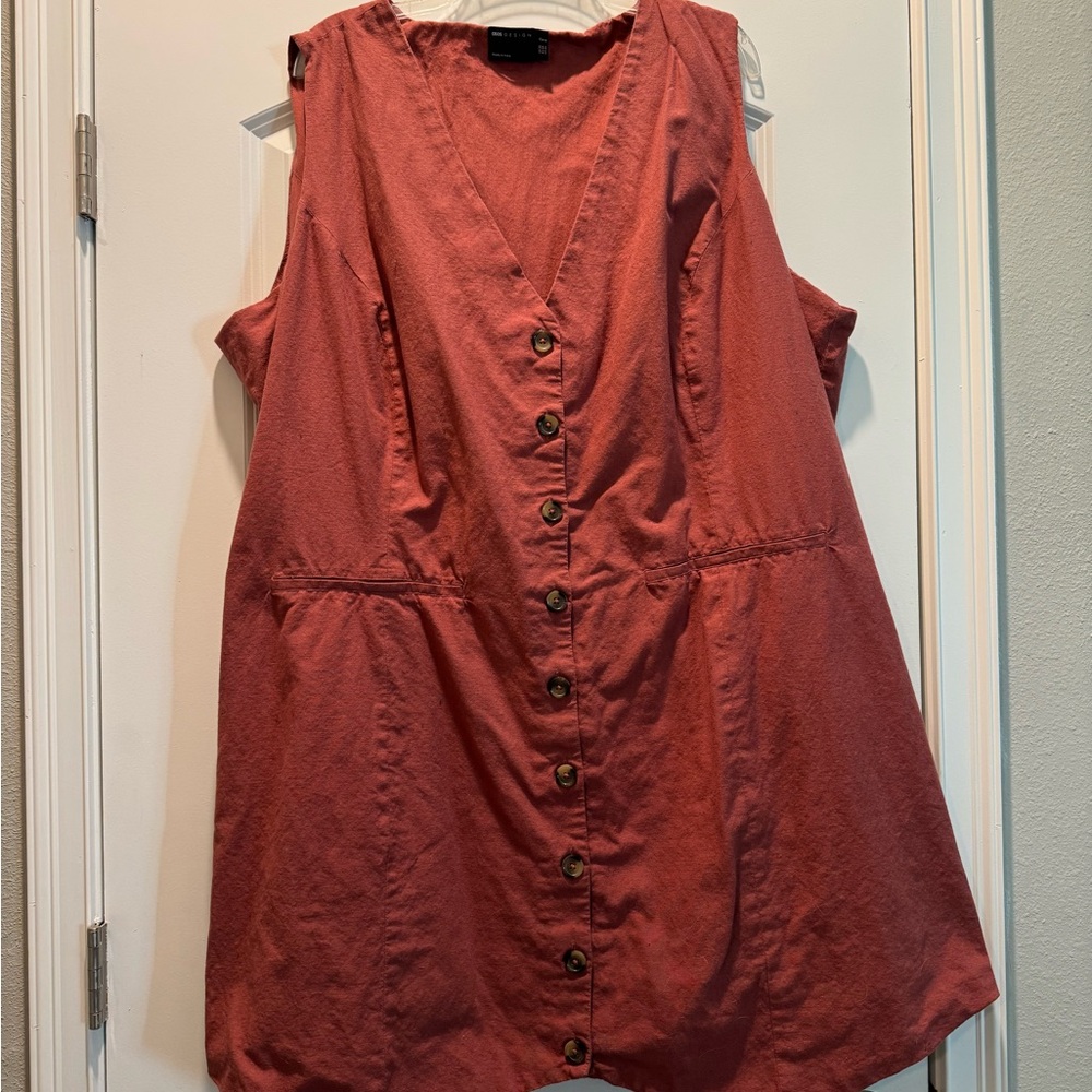 ASOS Curve Rust Button-Down Mini Dress